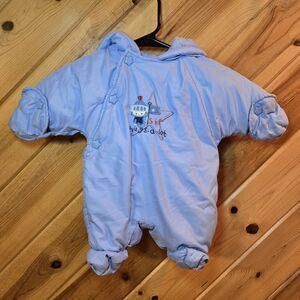 Just One Year Infant Vtg 3 Months Star Shape Snow Suit Blue Knight Winter Carter